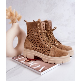 FILIPCZYK Botas vazadas de camurça Camel Aileen marrom 1