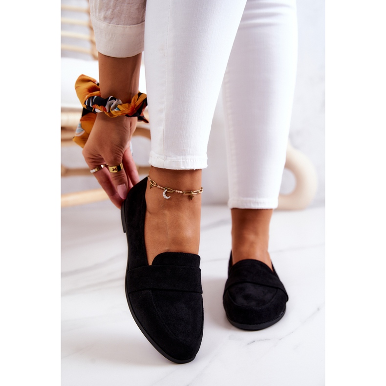 PE1 Mocassim Jayden de camurça preta com cinto preto 2