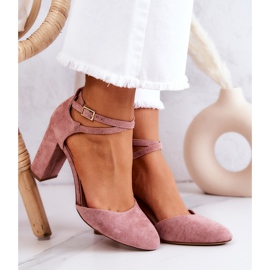 Sapatos de camurça em um pilar Sergio Leone SK851 rosa 2