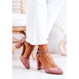 Sapatos de camurça em um pilar Sergio Leone SK851 rosa 1