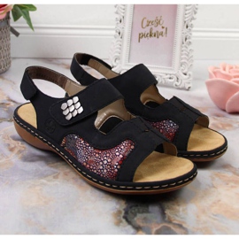 Sandálias com velcro Rieker W 65989-14 azul marinho 2