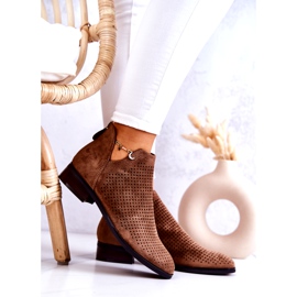 Vinceza Bota de camurça marrom Shirley Openwork castanho 2