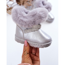 Botas de neve infantil Hollee prata com zircônia cúbica cinza 1 Botas de neve infantil Hollee prata com zircônia cúbica cinza 1