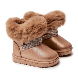 Botas de neve infantil com zircônia cúbica dourada Hollee dourado dourado 1 Botas de neve infantil com zircônia cúbica dourada Hollee dourado dourado 1