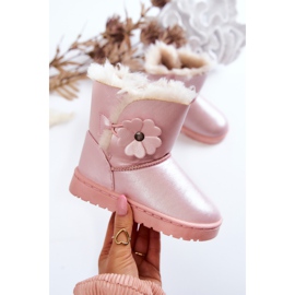 FR1 Botas de neve infantil com flor rosa Bianca 1 FR1 Botas de neve infantil com flor rosa Bianca 1