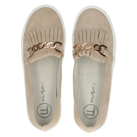 Sapatos de couro feminino Lordsy Filippo DP3532 / 22 Bege 5