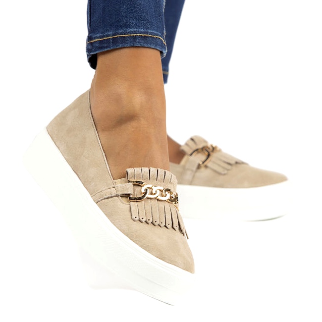 Sapatos de couro feminino Lordsy Filippo DP3532 / 22 Bege 1