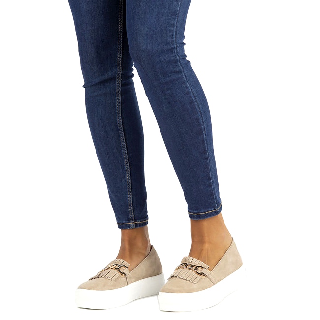 Sapatos de couro feminino Lordsy Filippo DP3532 / 22 Bege 6