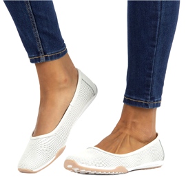 Bailarinas de couro branco vazado Filippo DP3681 / 22 WH multicolorido 4