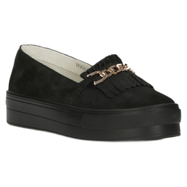 Sapatos de couro feminino Lordsy Filippo DP3532 / 22 Preto 2