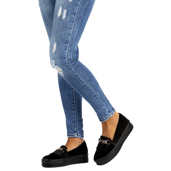 Sapatos de couro feminino Lordsy Filippo DP3532 / 22 Preto 3