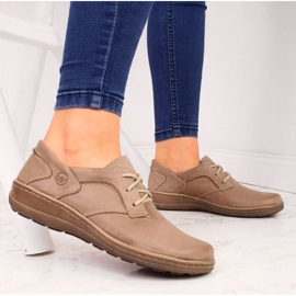 Sapatos de couro Comfort Helios 715 bege 2