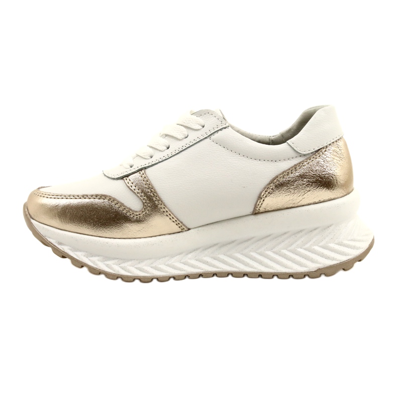 Tênis esportivo feminino amarrado Filippo DP3547 / 22 WH GO Branco dourado 5