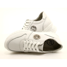 Tênis esportivo feminino amarrado Filippo DP3547 / 22 WH Branco prata 6