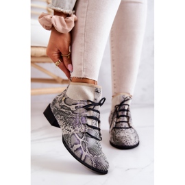 Botas femininas de camurça e cobra Maciejka 04744-03 bege 2