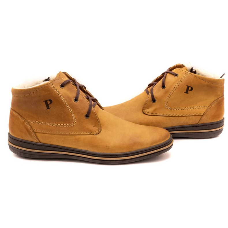 Polbut 339 sapatos vermelhos para homens marrom laranja 4