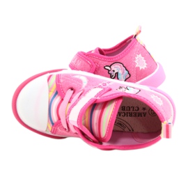 American Club Velcro Sneakers American Ten17/22 Inserção de couro rosa 6