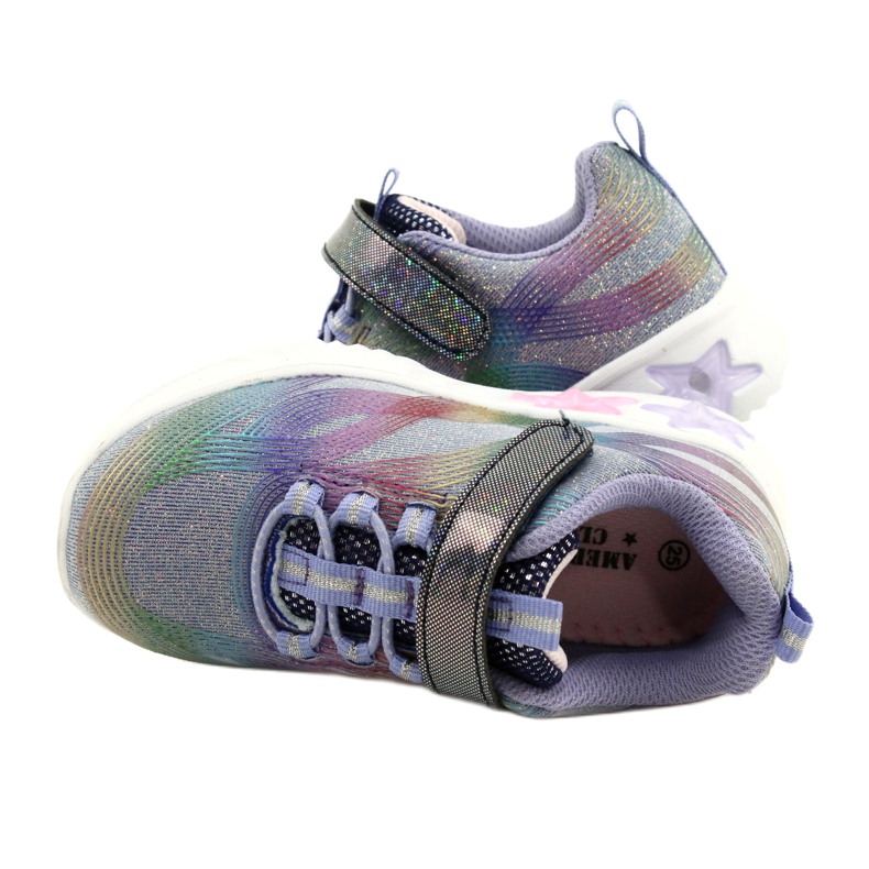 American Club Tênis esportivo ADI LED brilhante de velcro ES87 / 22 roxo 4