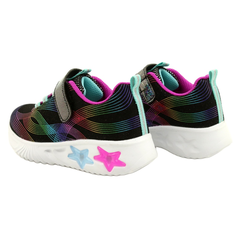 American Club Tênis esportivo ADI LED brilhante de velcro ES87 / 22 preto multicolorido 5