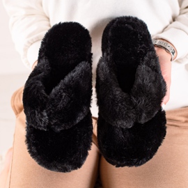 TRENDI chinelos de pele preto 1