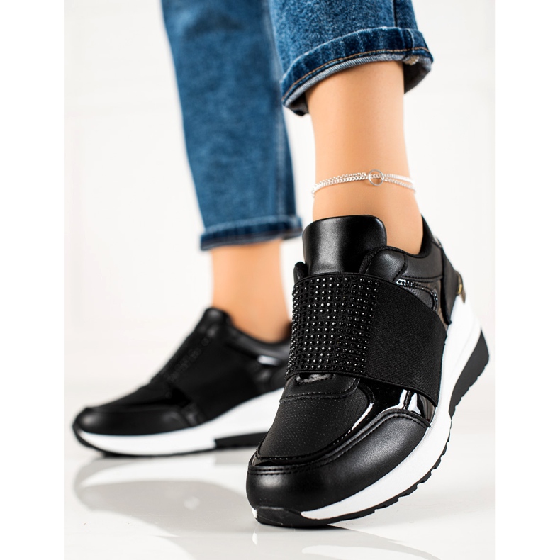 Weide Tênis Slip-on Com Cristais preto 1