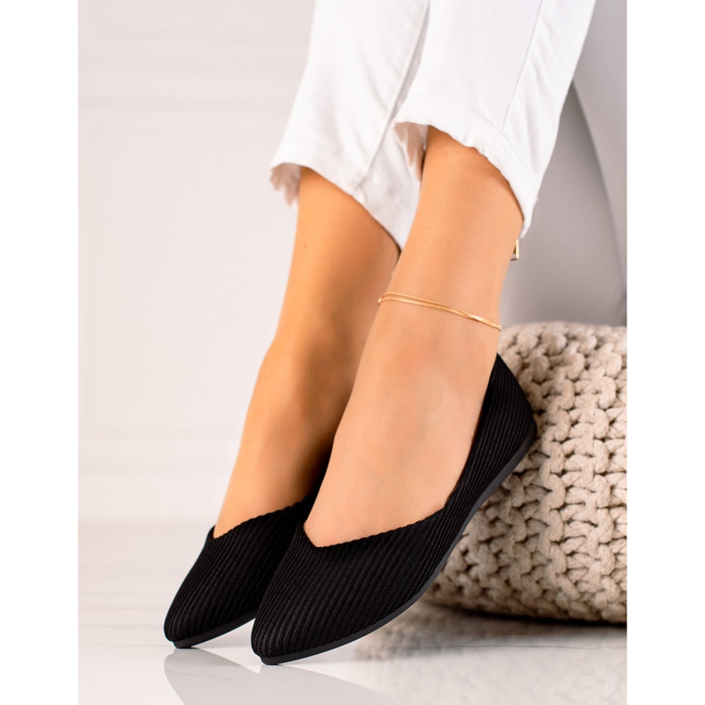 Bailarinas listradas VINCEZA preto 1