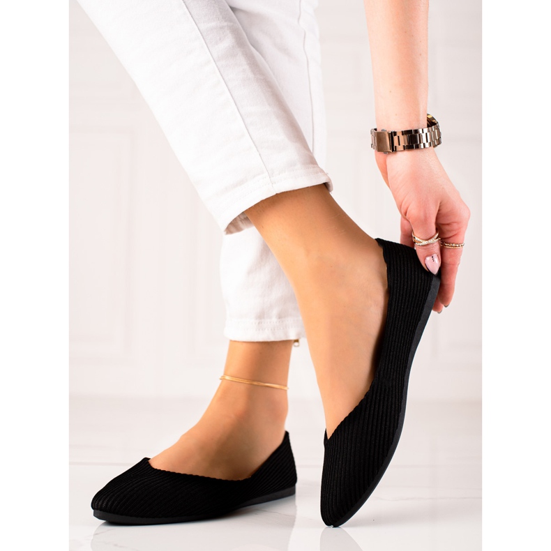 Bailarinas listradas VINCEZA preto 2