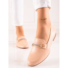 Ideal Shoes Mocassins Elegantes Com Zircônia Cúbica bege 1