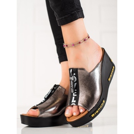 Sandálias de cunha VINCEZA cinza 1