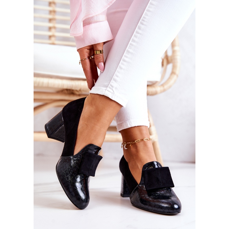 PA2 Sapatos de camurça Diana preto de pele de cobra 2