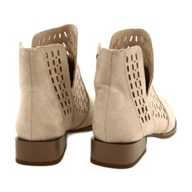 Botas femininas de camurça Daszyński Bege SA197-12 5