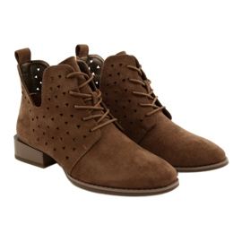Botas femininas de camurça Daszyński Brown SA197-10 marrom 5