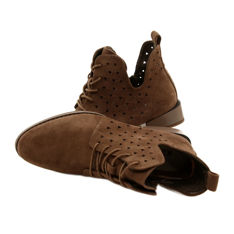 Botas femininas de camurça Daszyński Brown SA197-10 marrom 6