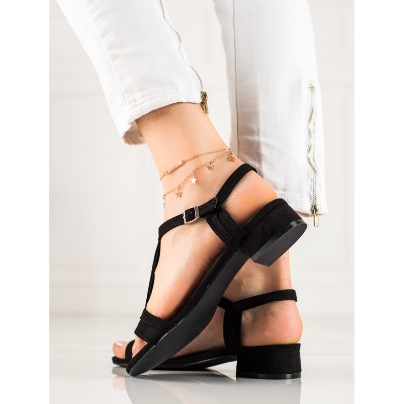 Sandálias clássicas de camurça VINCEZA preto 2