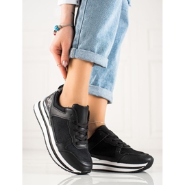 Diamantique Tênis Pretos Com Malha 1