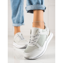 Diamantique Tênis prateados com mesh cinza 1 Diamantique Tênis prateados com mesh cinza 1