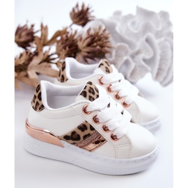 FR1 Sapatos Esportivos de Couro Branco Leopardo Trixie 1