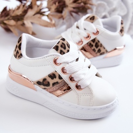 FR1 Sapatos Esportivos de Couro Branco Leopardo Trixie 2