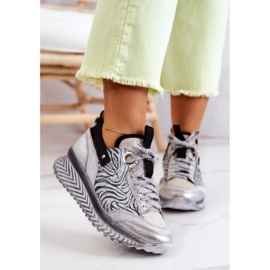 Tênis feminino Maciejka de couro 04916-03 cinza 2