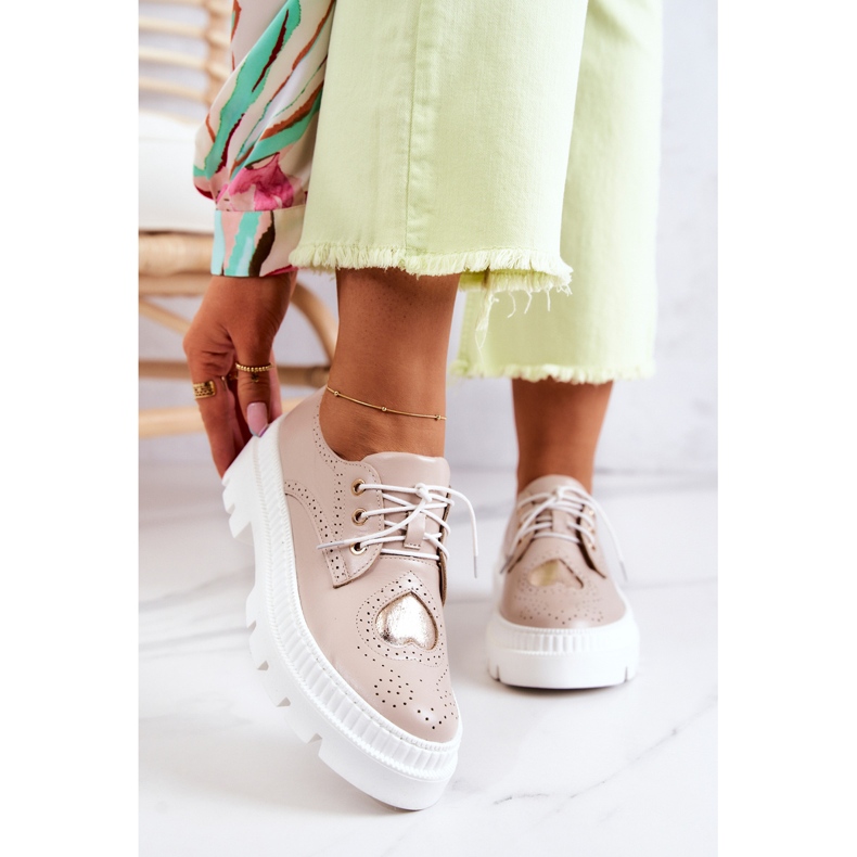 FILIPCZYK Sapatos de couro com corações bege Curtis 1 FILIPCZYK Sapatos de couro com corações bege Curtis 1