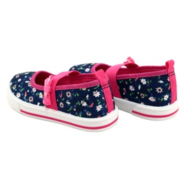American Club Ballerinas de meninas tênis com um arco ten64/22 em flores azul azul 5
