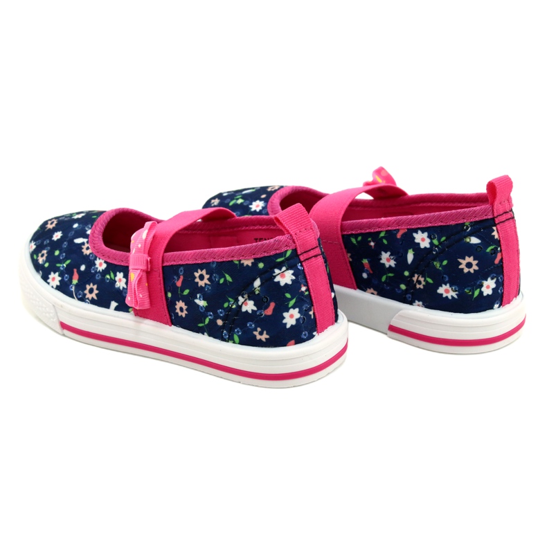 American Club Ballerinas de meninas tênis com um arco ten64/22 em flores azul azul 5