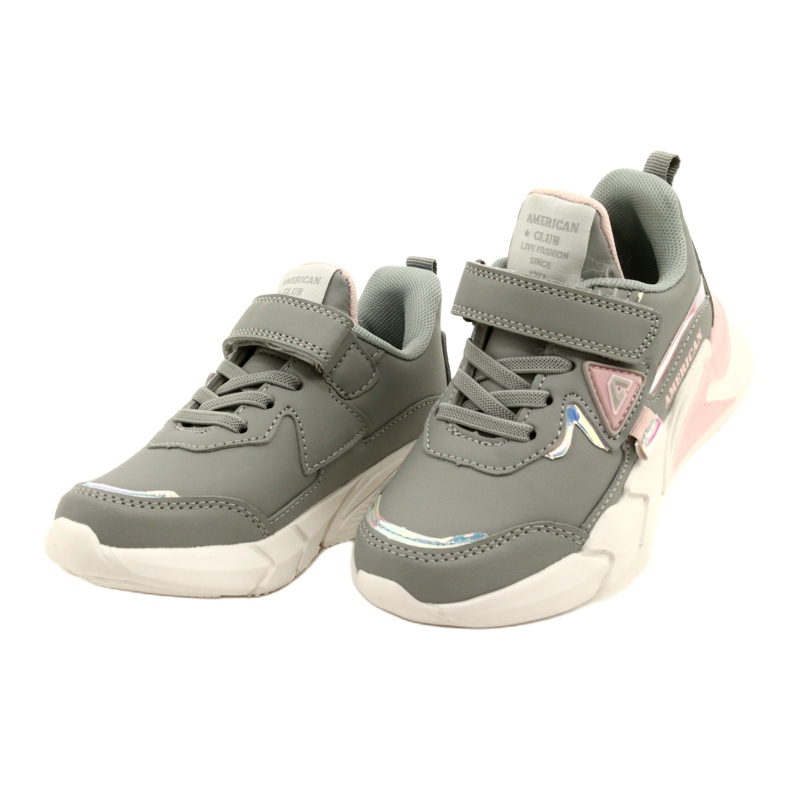American Club Velcro Sports Shoes com holograma AA24/22 Gray cinza 2