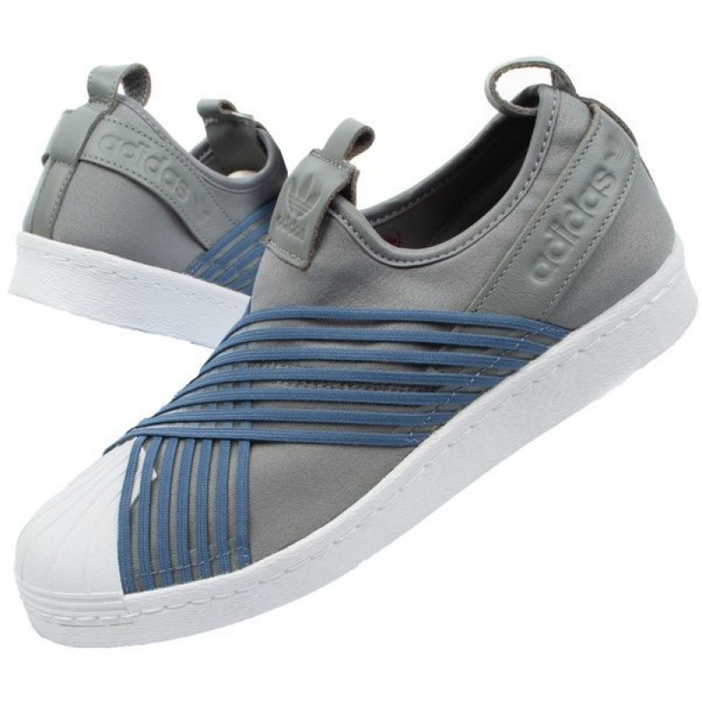 Tênis Adidas Superstar Slipon W CG6012 azul cinza 1