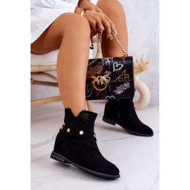 S.Barski Botas femininas de primavera Openwork Preto Royale 2