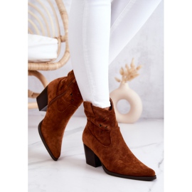 S.Barski Botas de cowboy femininas de camurça Camel Devon castanho 2 S.Barski Botas de cowboy femininas de camurça Camel Devon castanho 2