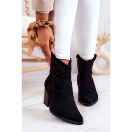 S.Barski Botas de cowboy femininas de camurça pretas Devon preto 1