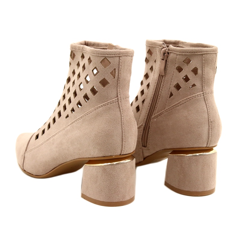 M.Daszyński Botas vazadas femininas Daszyński MR2168A-3 camurça Bege 4 M.Daszyński Botas vazadas femininas Daszyński MR2168A-3 camurça Bege 4