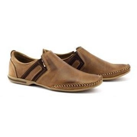 KOMODO Sapatos masculinos de couro 711 marrom castanho 3