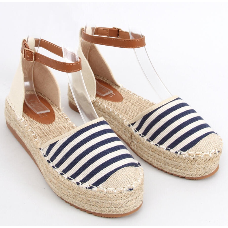 Espadrille Gema Blue com listras azul marinho 1